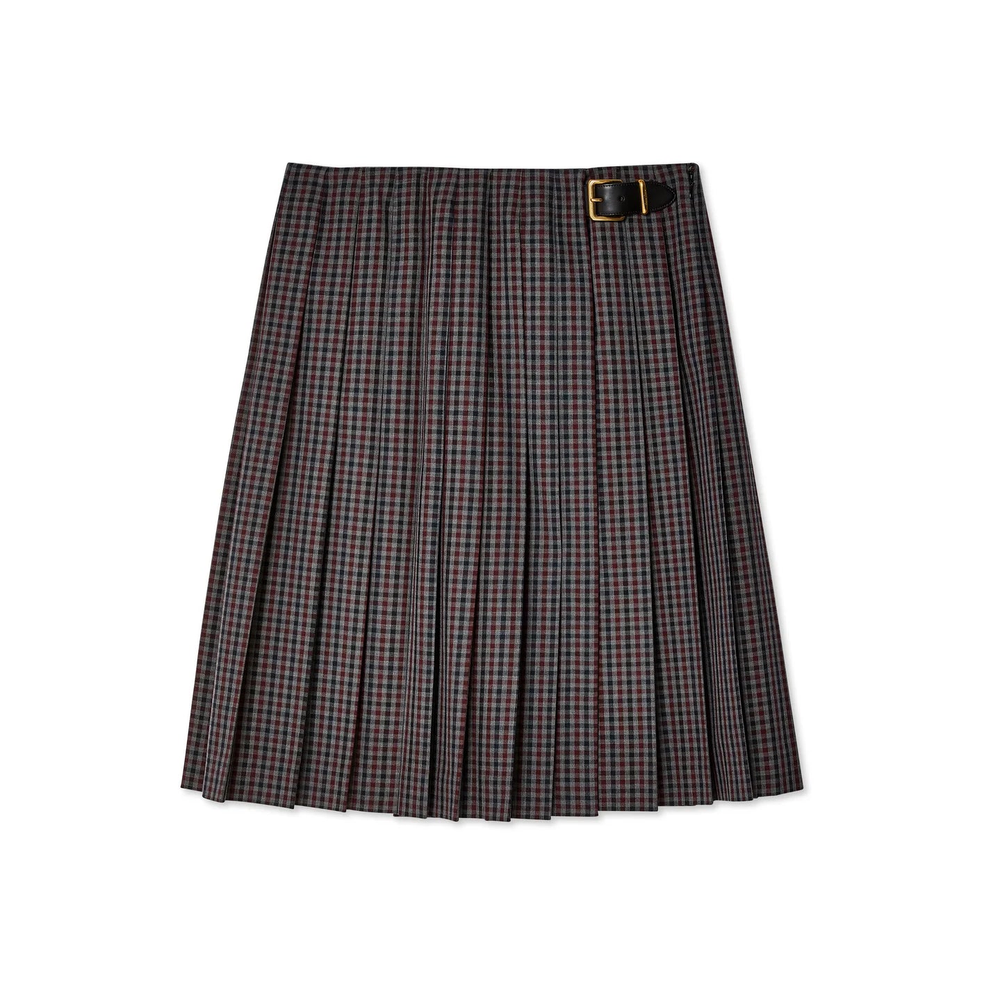 MIU MIU: Women's Pleated Gingham Check Skirt | DSMS E-SHOP MIU MIU: Women's Pleated Gingham Check Skirt | DSMS E-SHOP