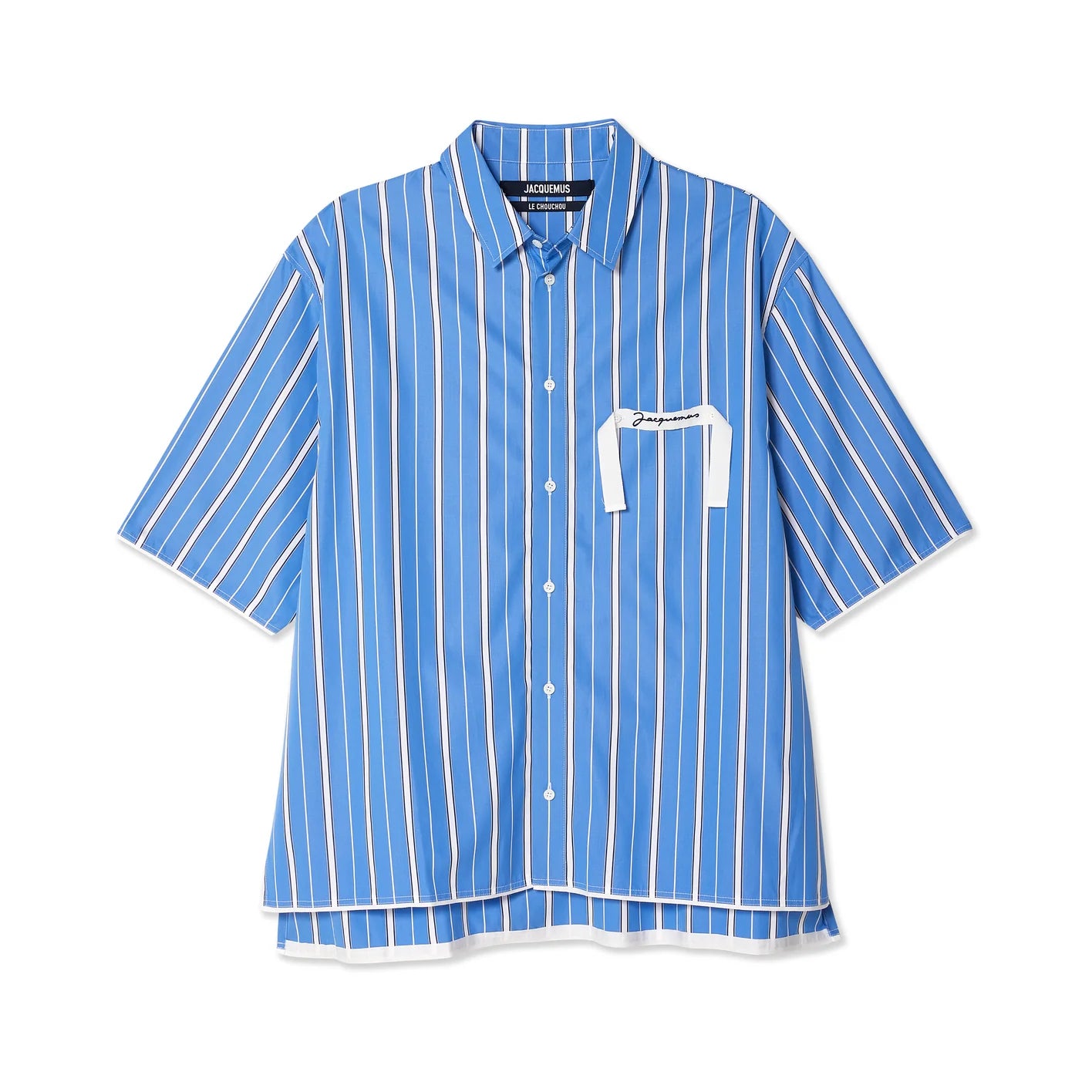 Jacquemus: Men's La Chemise Cabri (Blue/Stripe) | DSMS E-SHOP