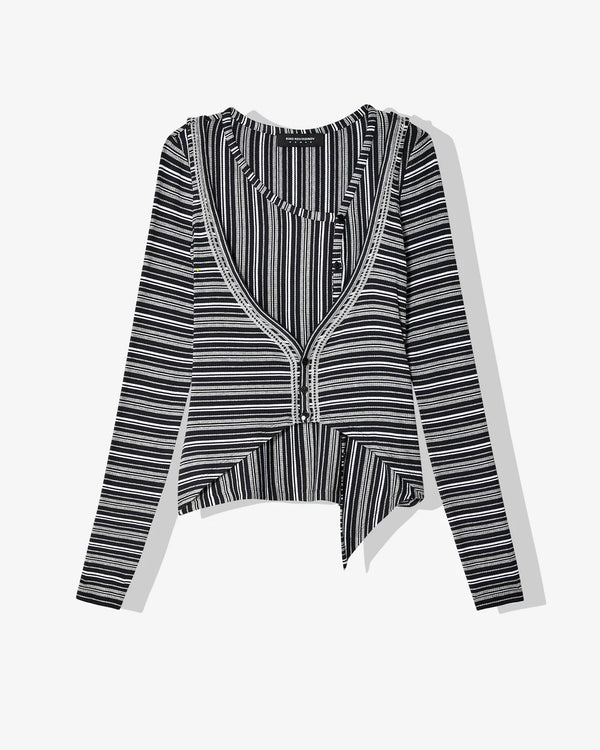 Kiko Kostadinov - Women's Double Jersey Cardigan - (Night Stripe)