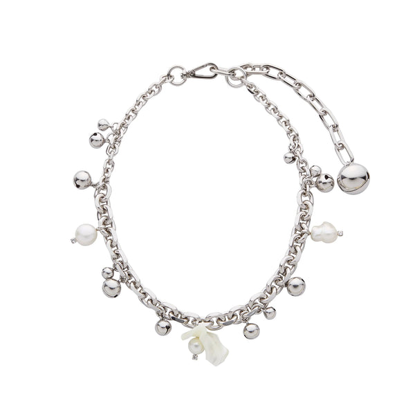SIMONE ROCHA - Women's Bell Charm And Pearl Chain Necklace - (Silver)