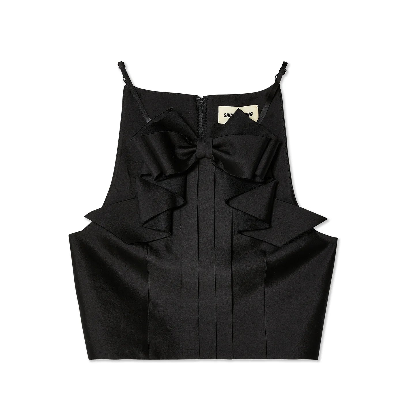 SHU SHU TONG - Women's 3D Bow Neckline Short Top - (Black) | Dover 