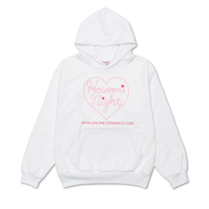 ONLINE CERAMICS Heavens Night Glitter Logo Hoodie White