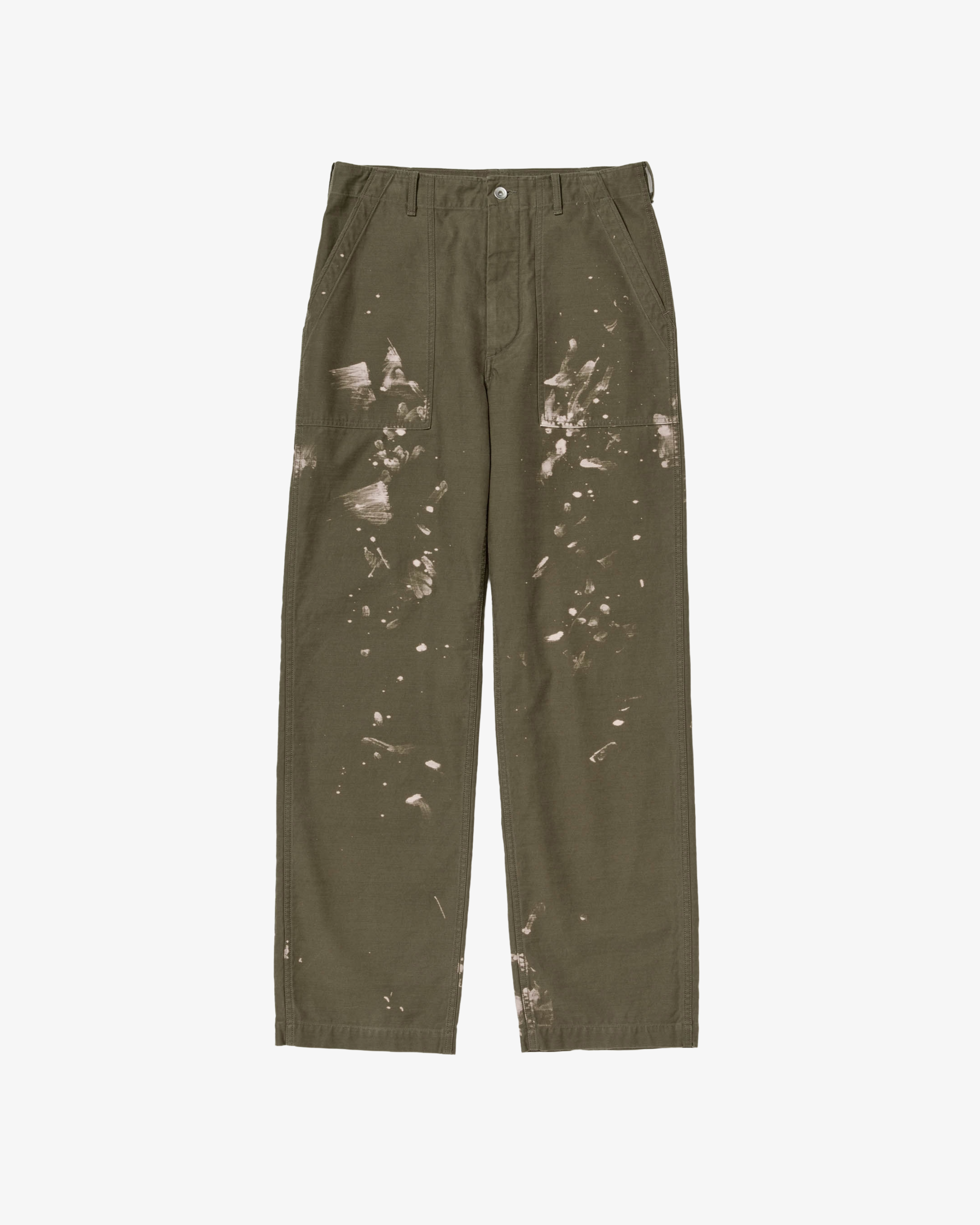 サイズ5 AURALEE WASHED BLEACHED BAKER PANTS AURALEE / Washed Baggy Satin Bleached Baker Pants (Olive