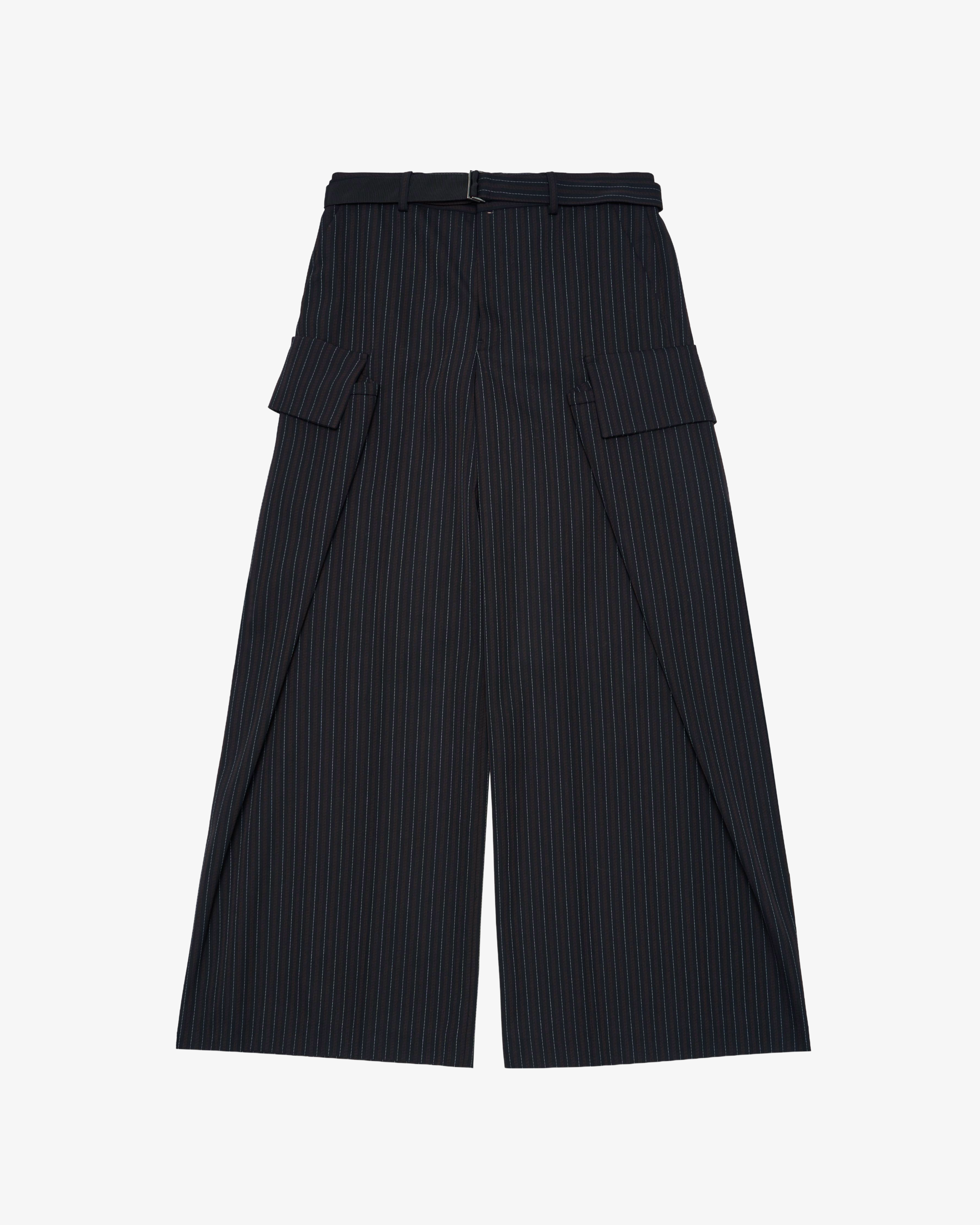 sacai doeskin Pants JamesDeanストライプイカパンツ SACAI: Women's Stripe Doeskin Pants (Black) | DSMS E-SHOP