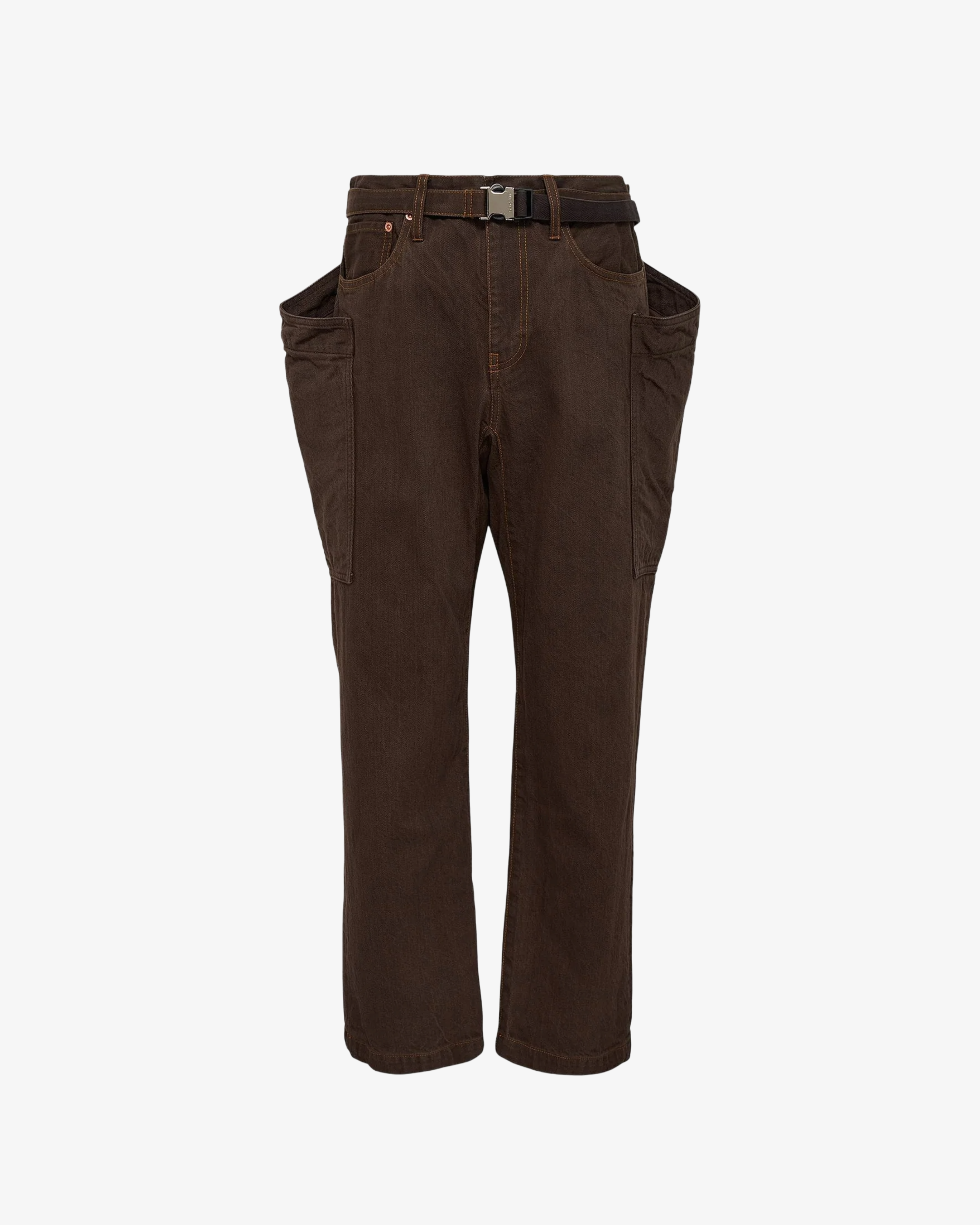 SACAI: Men's Denim Pants (Brown601) | DSMS E-SHOP