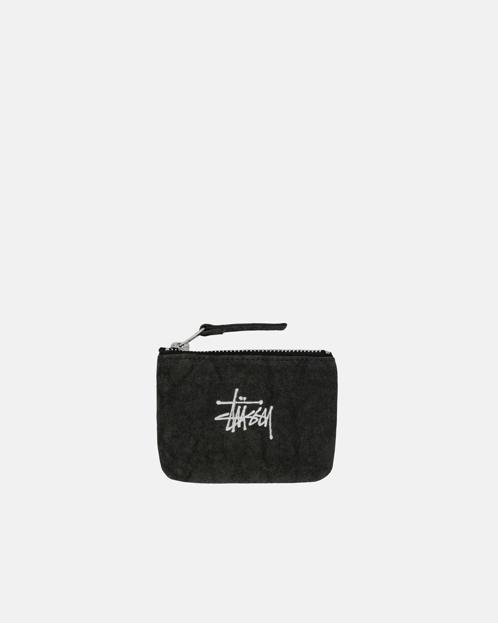 Stussy: Men's Canvas Coin Pouch (Washed Black) | DSMS E-SHOP