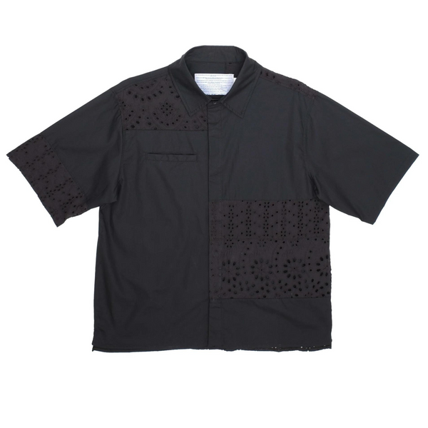 JUNGLES JUNGLES - Lace Paneled Button Up Shirt - (Black)