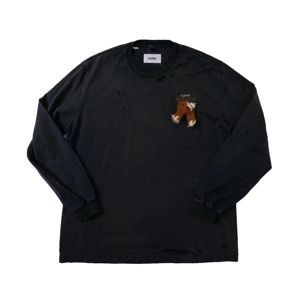 DOUBLET: Long Sleeve Tee With My Friend (Black) | DSMS E-SHOP DOUBLET: Long Sleeve Tee With My Friend (Black) | DSMS E-SHOP