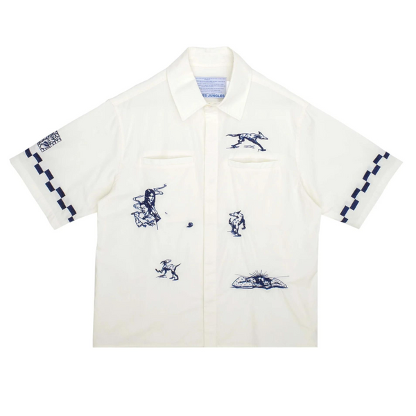 JUNGLES JUNGLES - Live Your Life With Ease Button Up Shirt - (White)