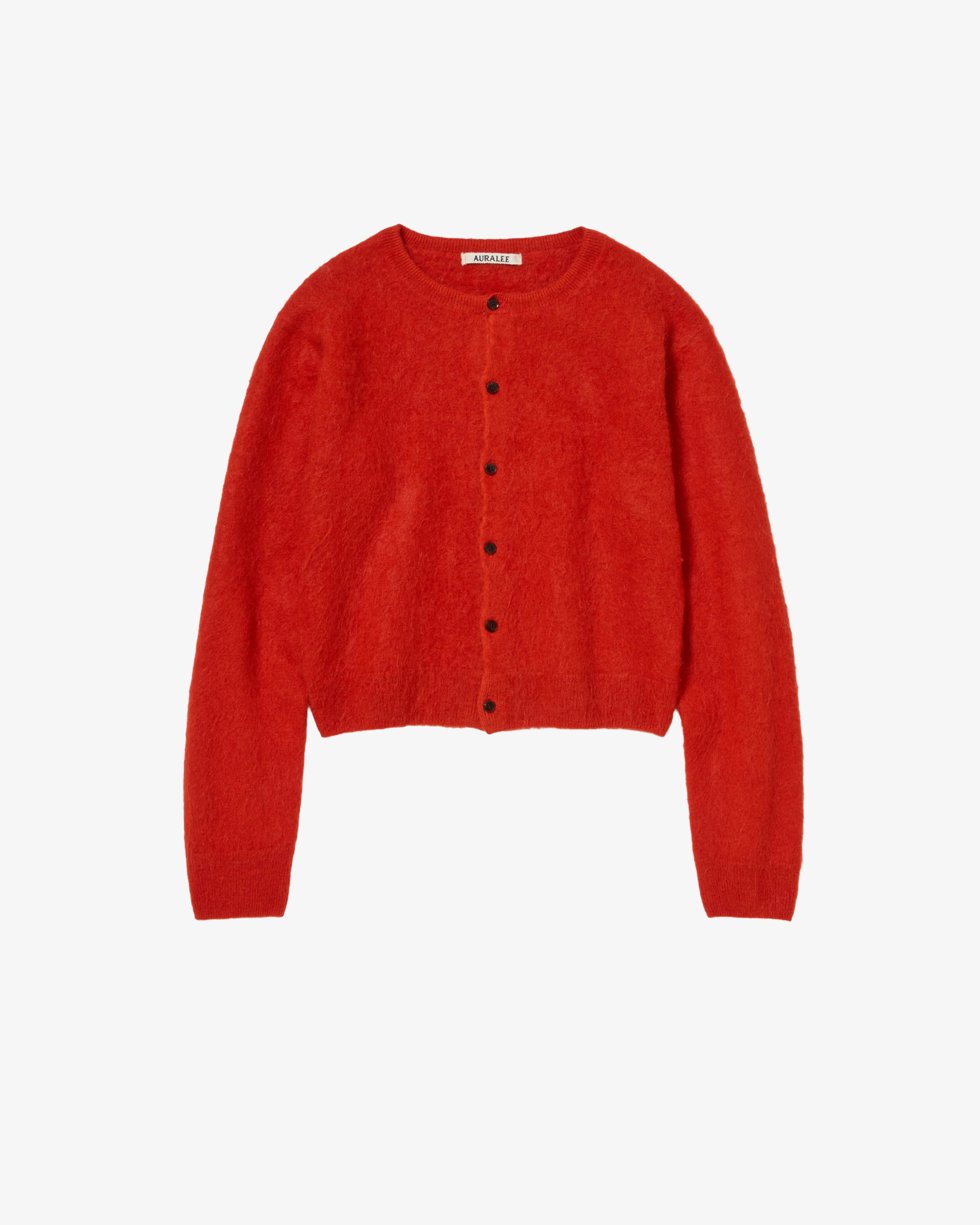 AURALEE: Women's Garment-Dyed Baby Alpaca Fur Knit Crew-Neck