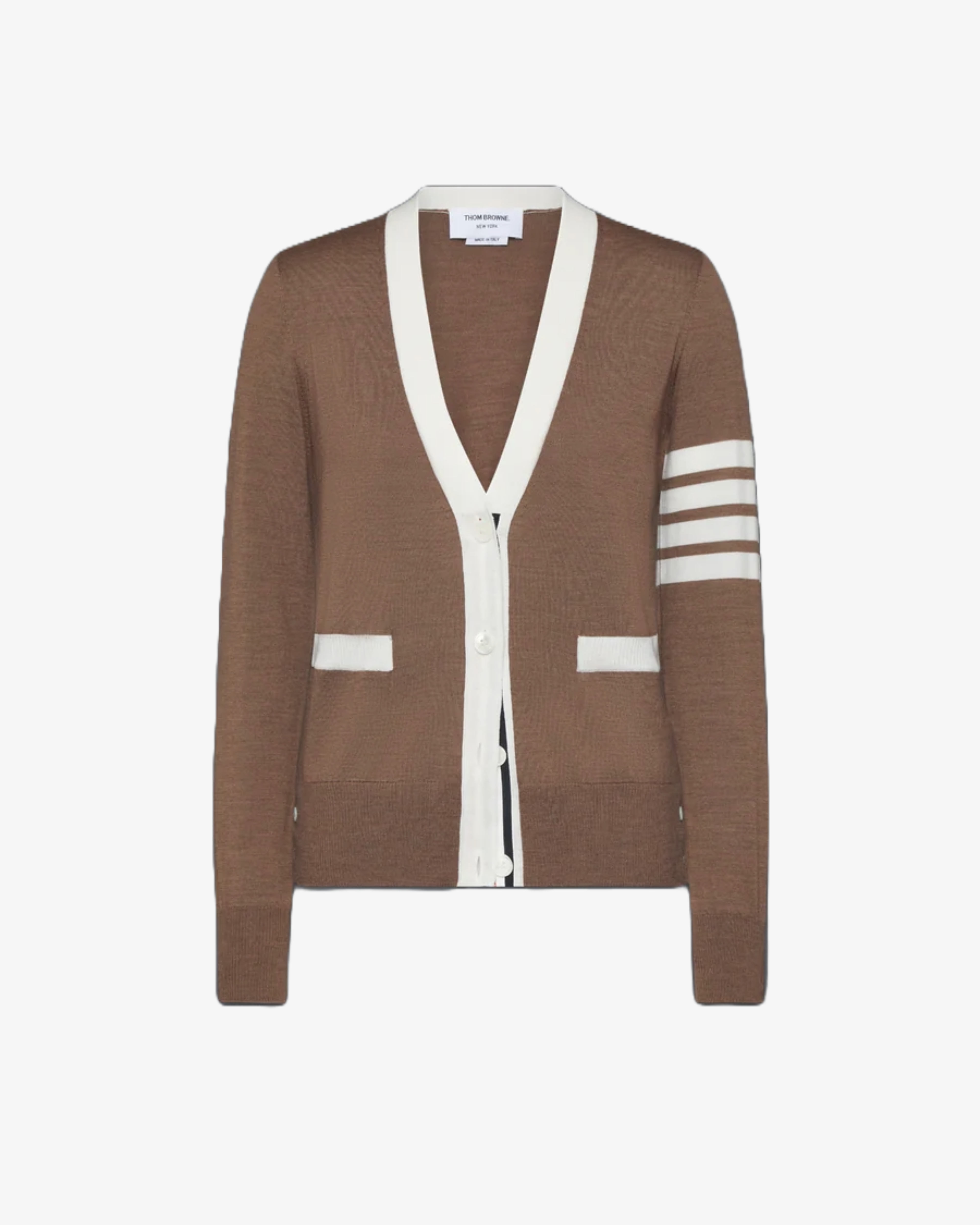 Thom Browne: Women's Relaxed Fit V Neck Cardigan (Brown266