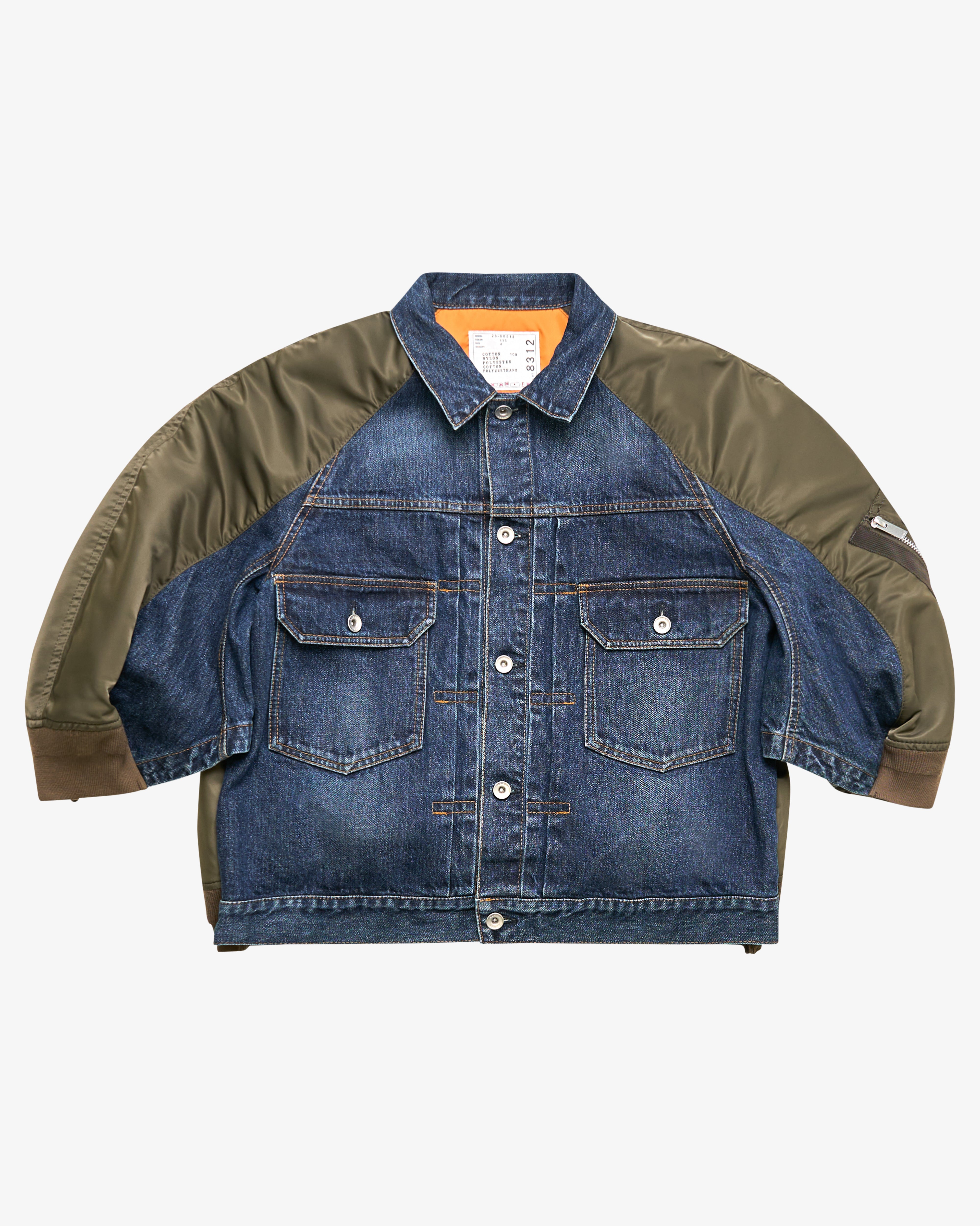 Denim x Nylon Twill Jacket　Size1 SACAI: Women's Denim X Nylon Twill Jacket (Denim) | DSMS E-SHOP