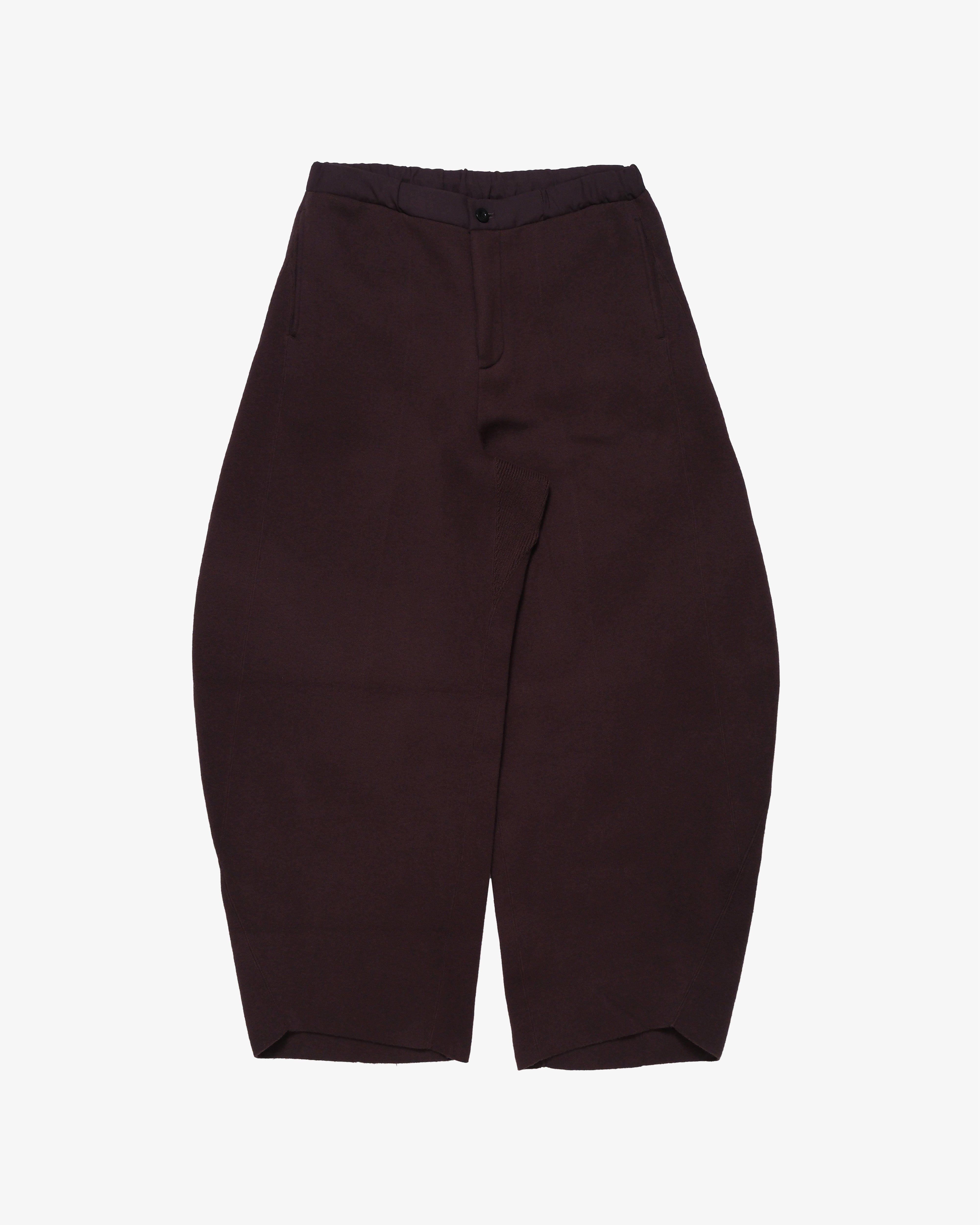 SACAI: Men's Cotton Cashmere Knit Pants (Brown) | DSMS E-SHOP