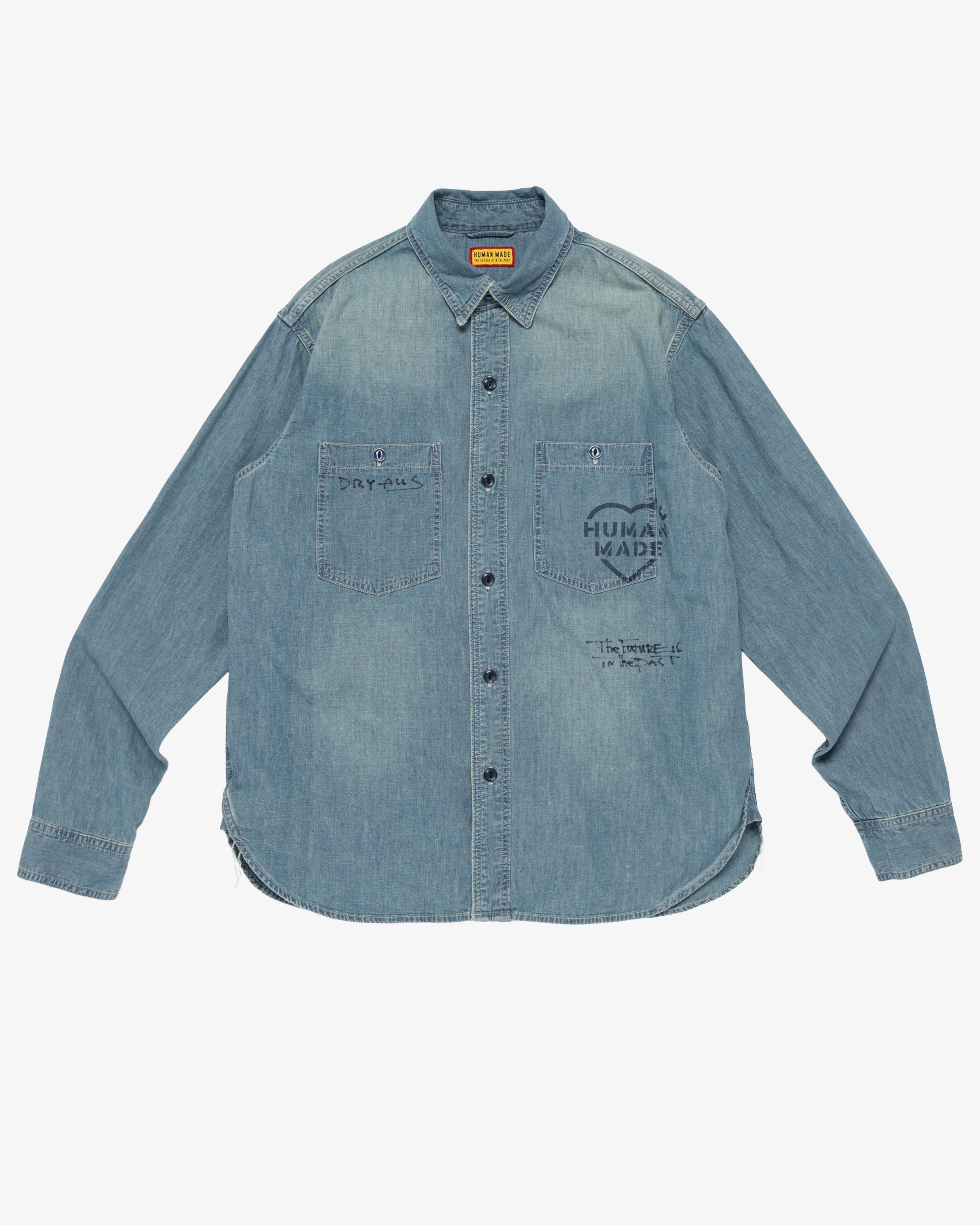 HUMAN MADE : Men's Military Chambray Shirt (Blue) | DSMS E-SHOP