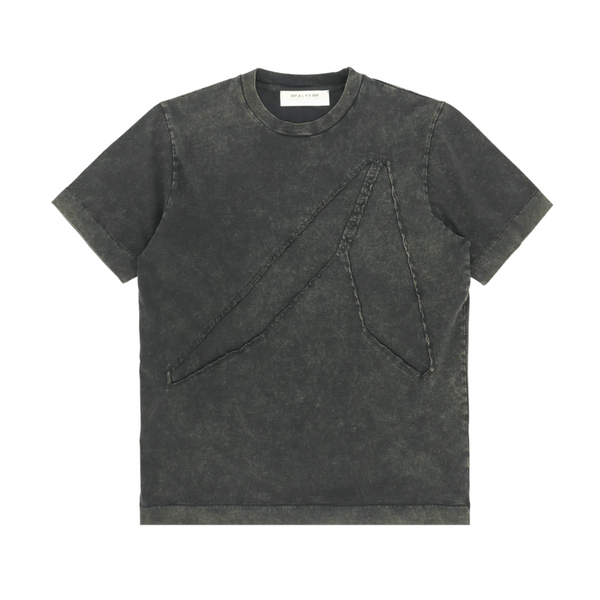 1017 ALYX - Men's Intarsia Applique Logo T-Shirt - (BLK0003 WASHED BLACK)