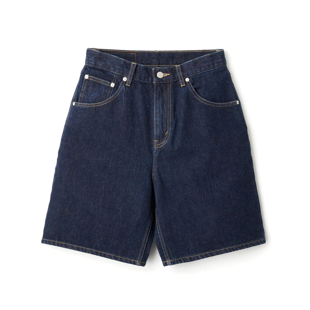 black blue jean shorts