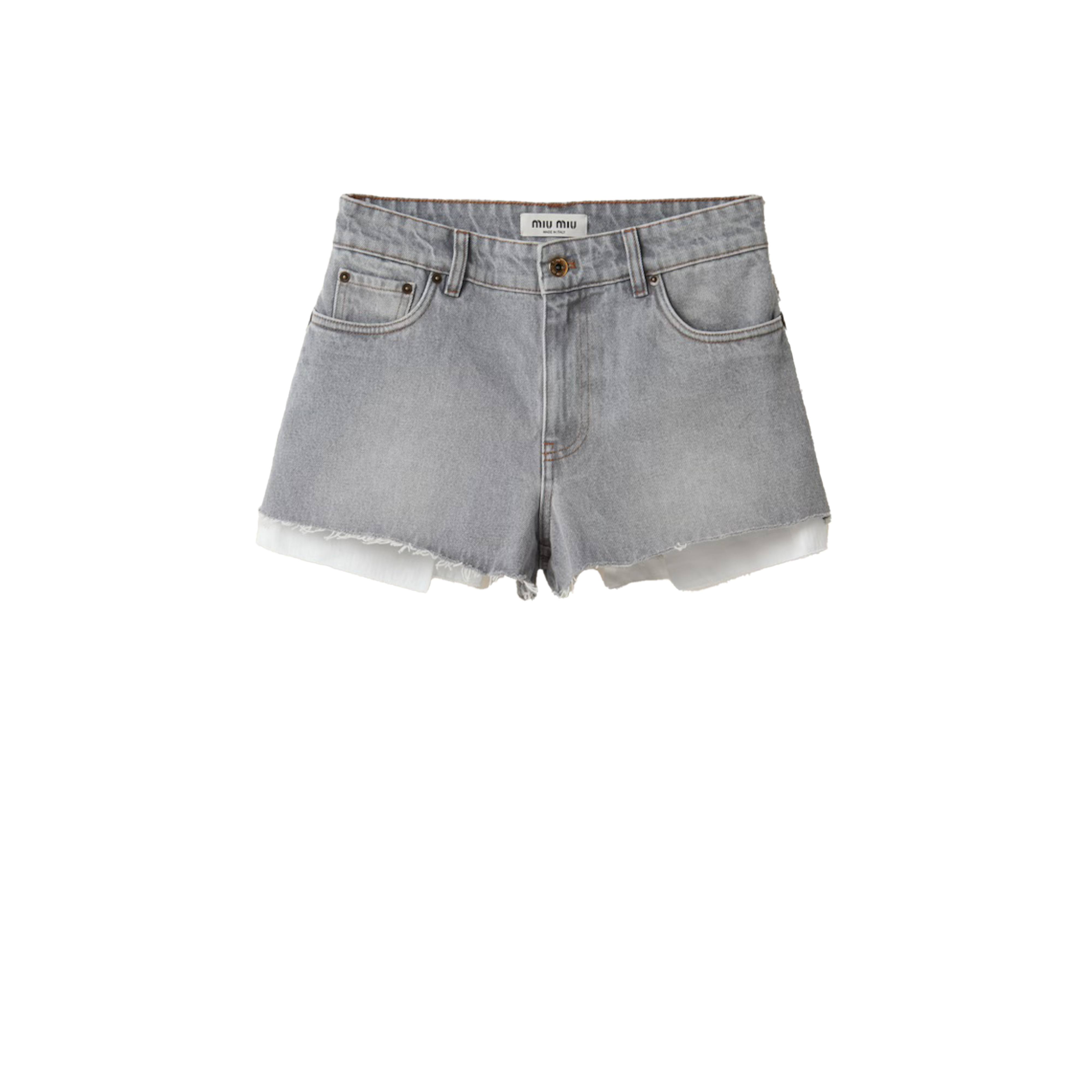 MIU MIU: Grey Denim Denim (F0031 GRIGIO) | DSMS E-SHOP