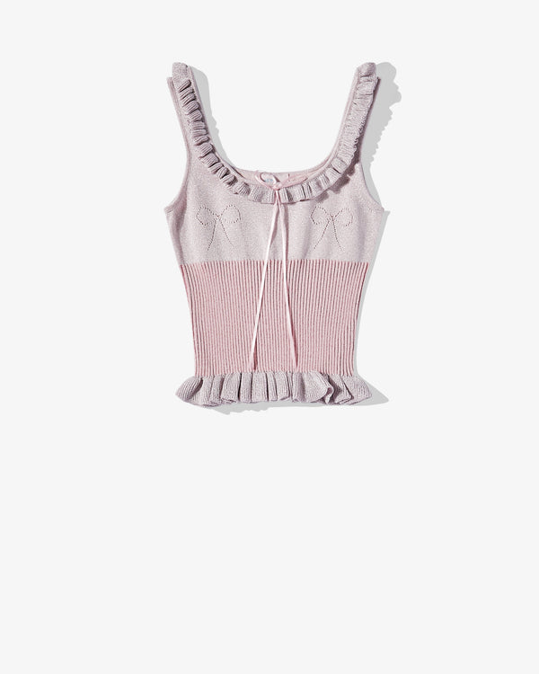 Heaven by Marc Jacobs - Sandy Liang Women's Pointelle Bow Top - (Pink)