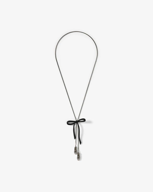Heaven by Marc Jacobs - Sandy Liang Women's Bow Bolo Necklace - (Black/Aged Silver)