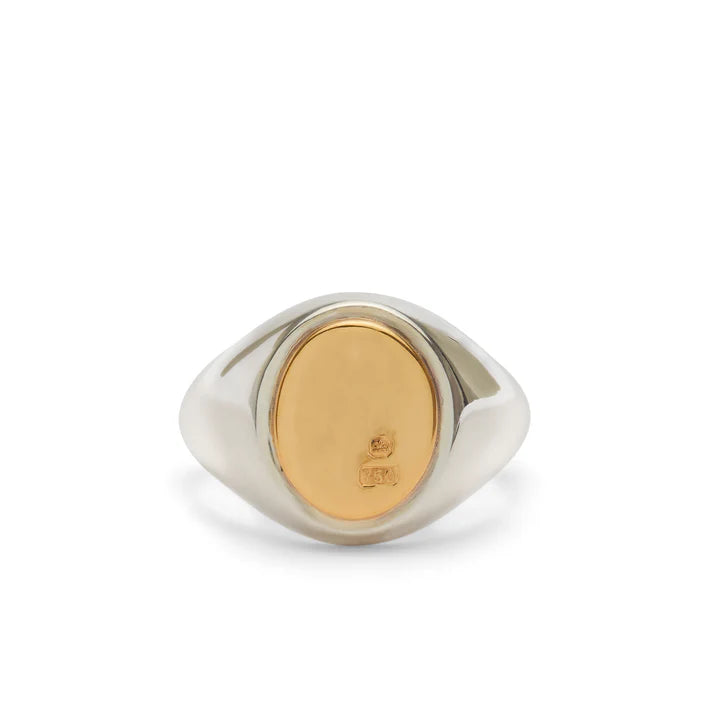 Bunney: Oval Signet Ring (Sterling Silver / Yellow Gold) | DSMS E-SHOP