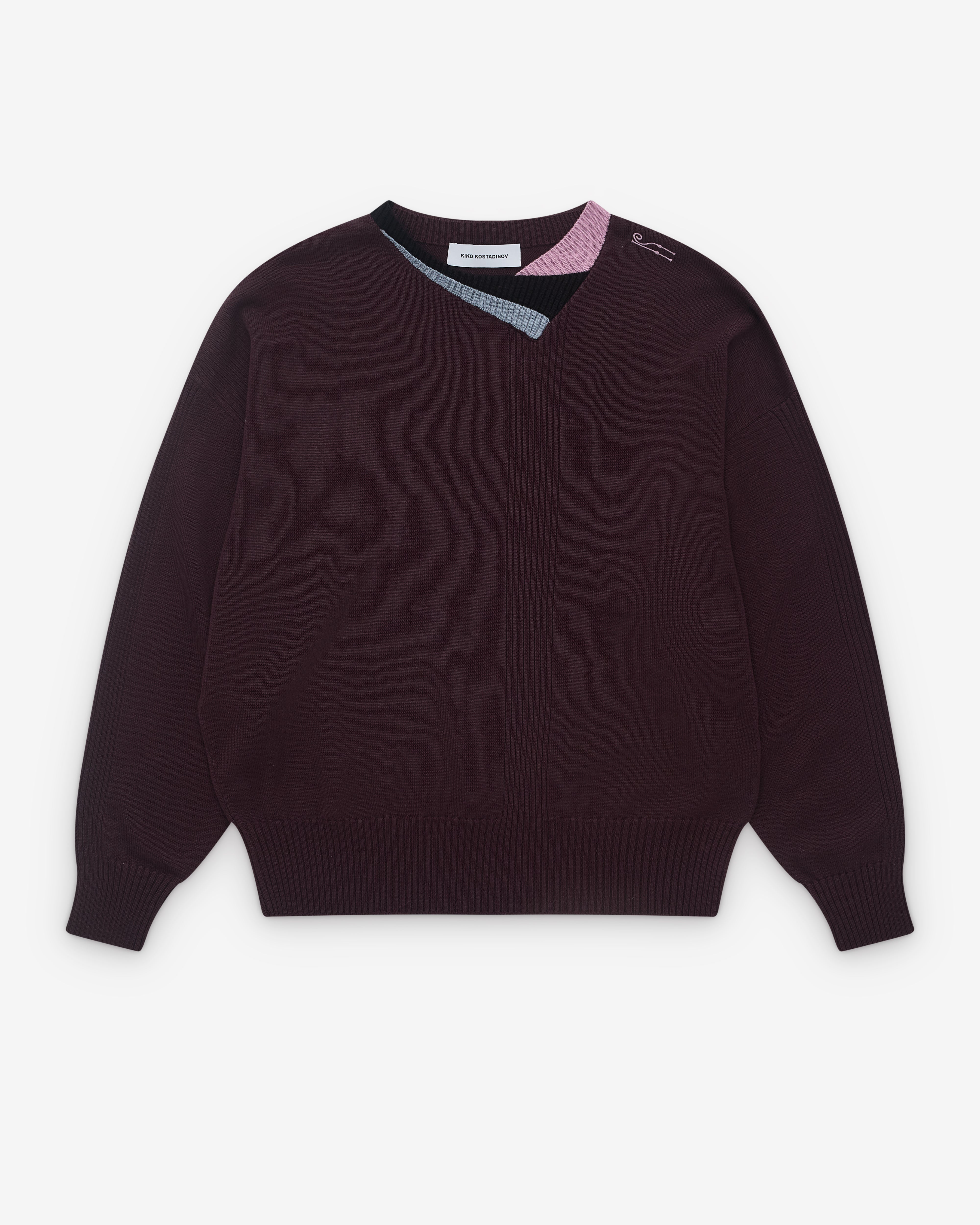Kiko Kostadinov: Men's Vig Multi Collar Long Sleeve (Dark Brown