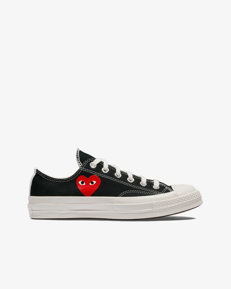 Play Converse Small Red Heart All Star 70 Low Sneakers Black DSMS E SHOP