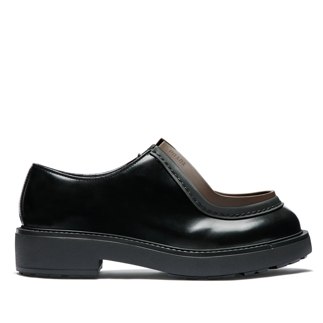 Prada Spazzolato Laced Shoes F03MQ BLACK DSMS E SHOP