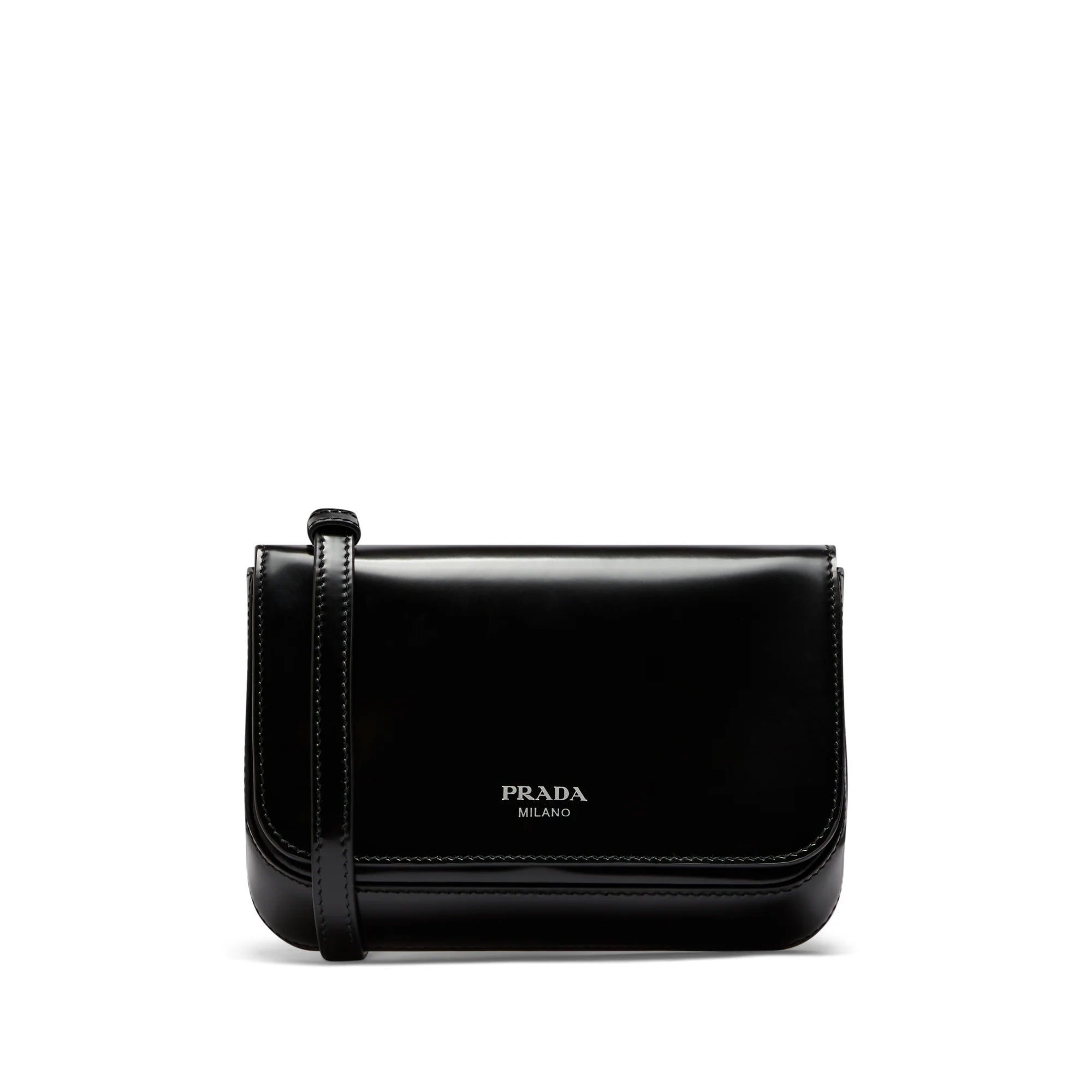 Prada Men s Brushed Leather Mini Bag Black DSMS E SHOP