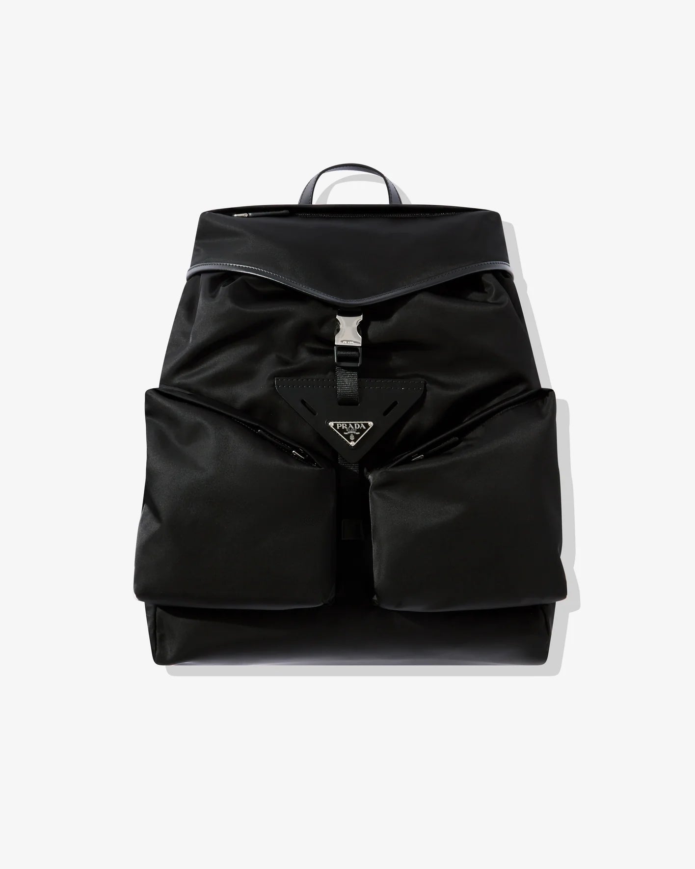 Prada Men s Re Nylon and Leather Backpack Black DSMS E SHOP