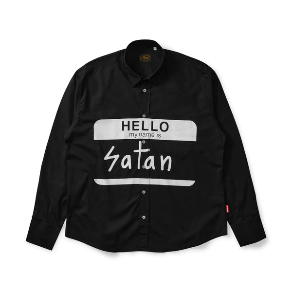 FUCT - Hello My Name Is Satan Button Up Shirt - (Black)