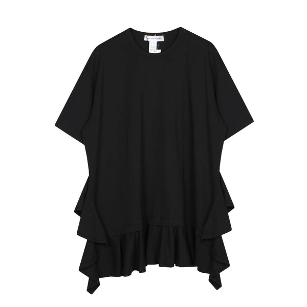CDG SHIRT - Ruffle Detail T-Shirt - (Black)