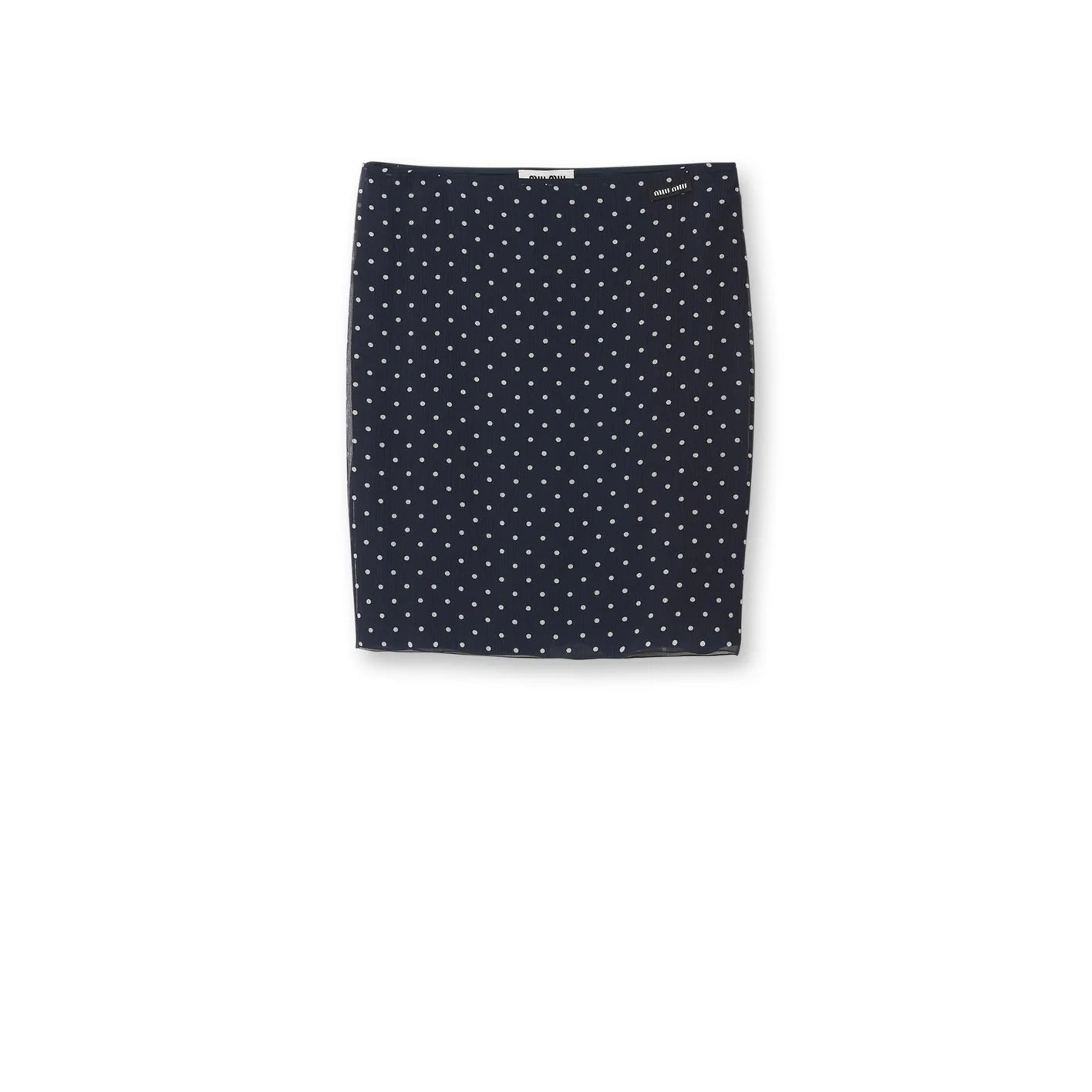 Miu Miu: Women's Polka Dot Chiffon Skirt (Blue/Ivory) | DSMS Miu Miu: Women's Polka Dot Chiffon Skirt (Blue/Ivory) | DSMS
