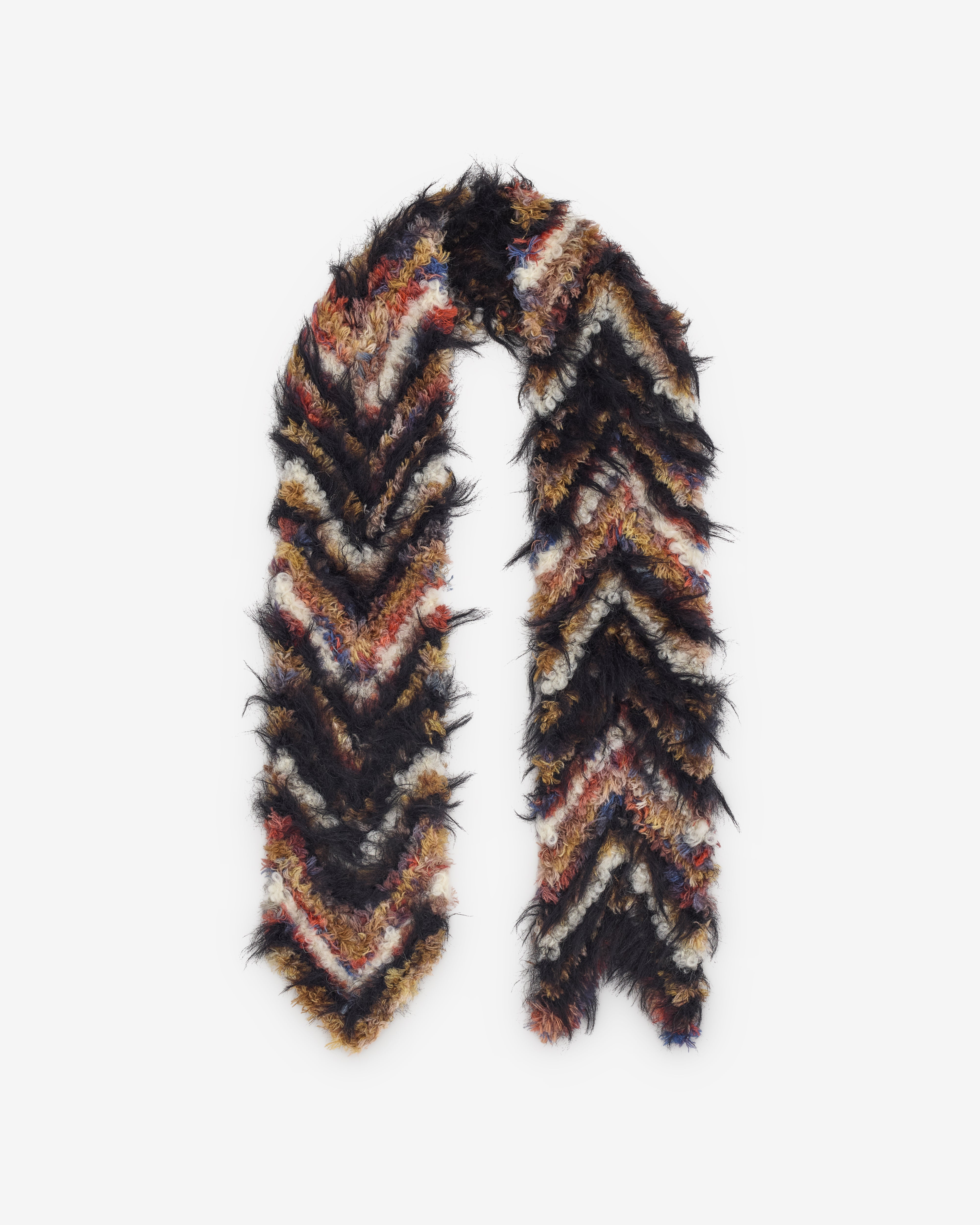 Kiko Kostadinov: Women's Chevron Knit Scarf (Strawberry) | DSMS E-SHOP
