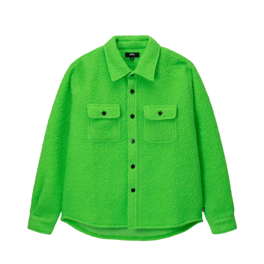 STÜSSY - Casentino Wool Cpo Shirt - (Lime) | Dover Street Market E