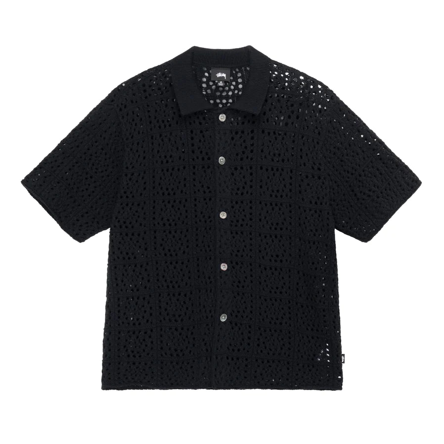 STÜSSY - Crochet Shirt - (Black) | Dover Street Market E-Shop