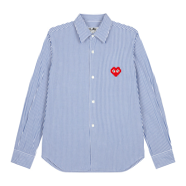 PLAY - the Artist Invader Cotton Broad Stripe Shirt - (B023)(B024)(Blue)