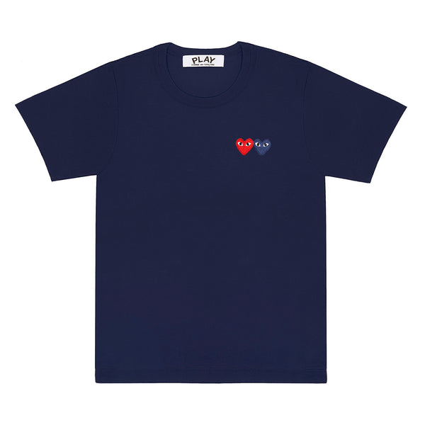 PLAY - T-Shirt with Double Heart - (T225)(T226)(Navy)