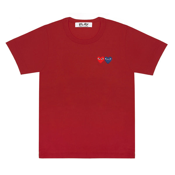 PLAY - T-Shirt with Double Heart - (T225)(T226)(Burgundy)