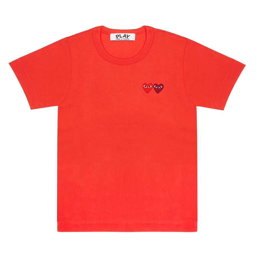 PLAY - T-Shirt with Double Heart - (T225)(T226)(Red)|Dover Street 