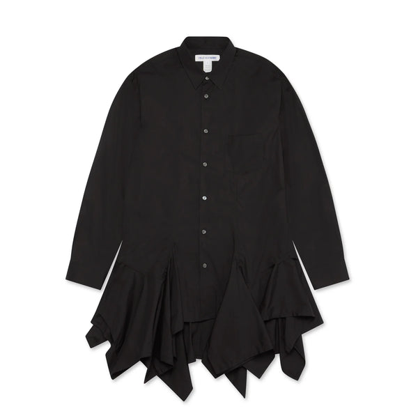 CDG SHIRT - Ruffled Shirt Skirt - (Black)