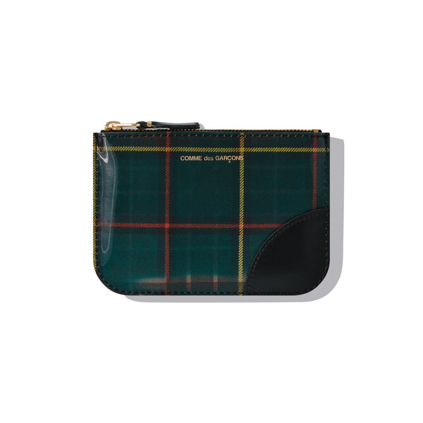 CDG Wallet - Lenticular Tartan Zip Pouch - (Red/Green)