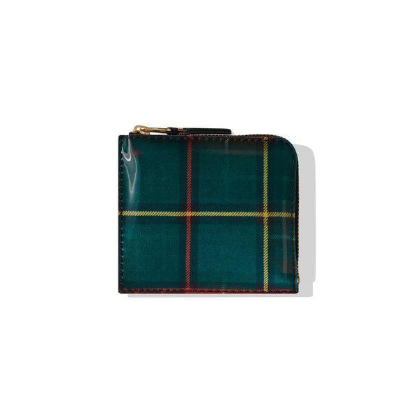 CDG Wallet - Lenticular Tartan Zip Around Wallet - (Red/Green)