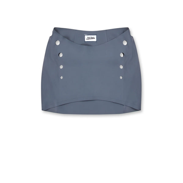 JEAN PAUL GAULTIER - Women's Mini Skirt With Perforated Details - (Dark Grey)