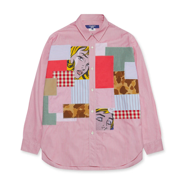 JUNYA WATANABE MAN - Roy Lichtenstein Patchwork Stripe Shirt - (Pink)