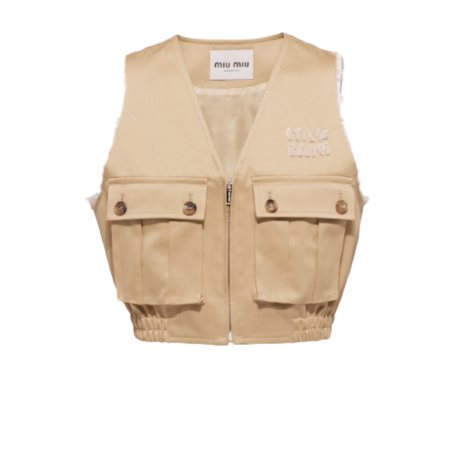 MIU MIU: Women's Chino Vest Corda | DSMS E-SHOP MIU MIU: Women's Chino Vest Corda | DSMS E-SHOP