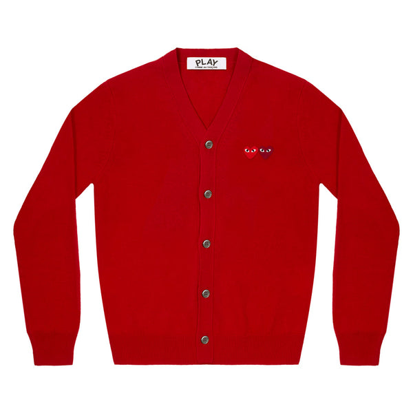 Play - Double Heart Men's Cardigan - (N058)(Red)
