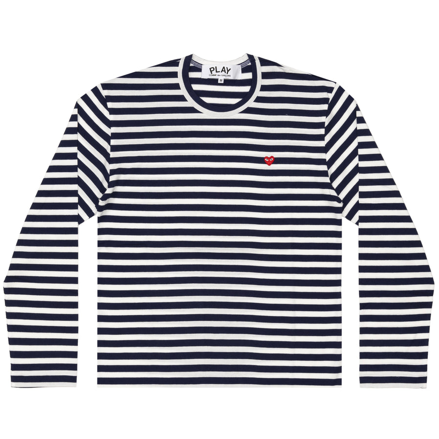 cdg red striped long sleeve