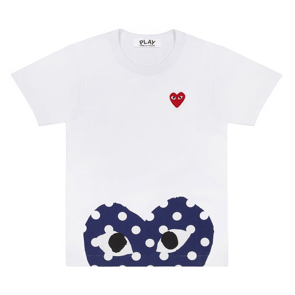 PLAY - Polka Dot Peek-A-Boo HeartT-Shirt - (T235)(T236)(White)