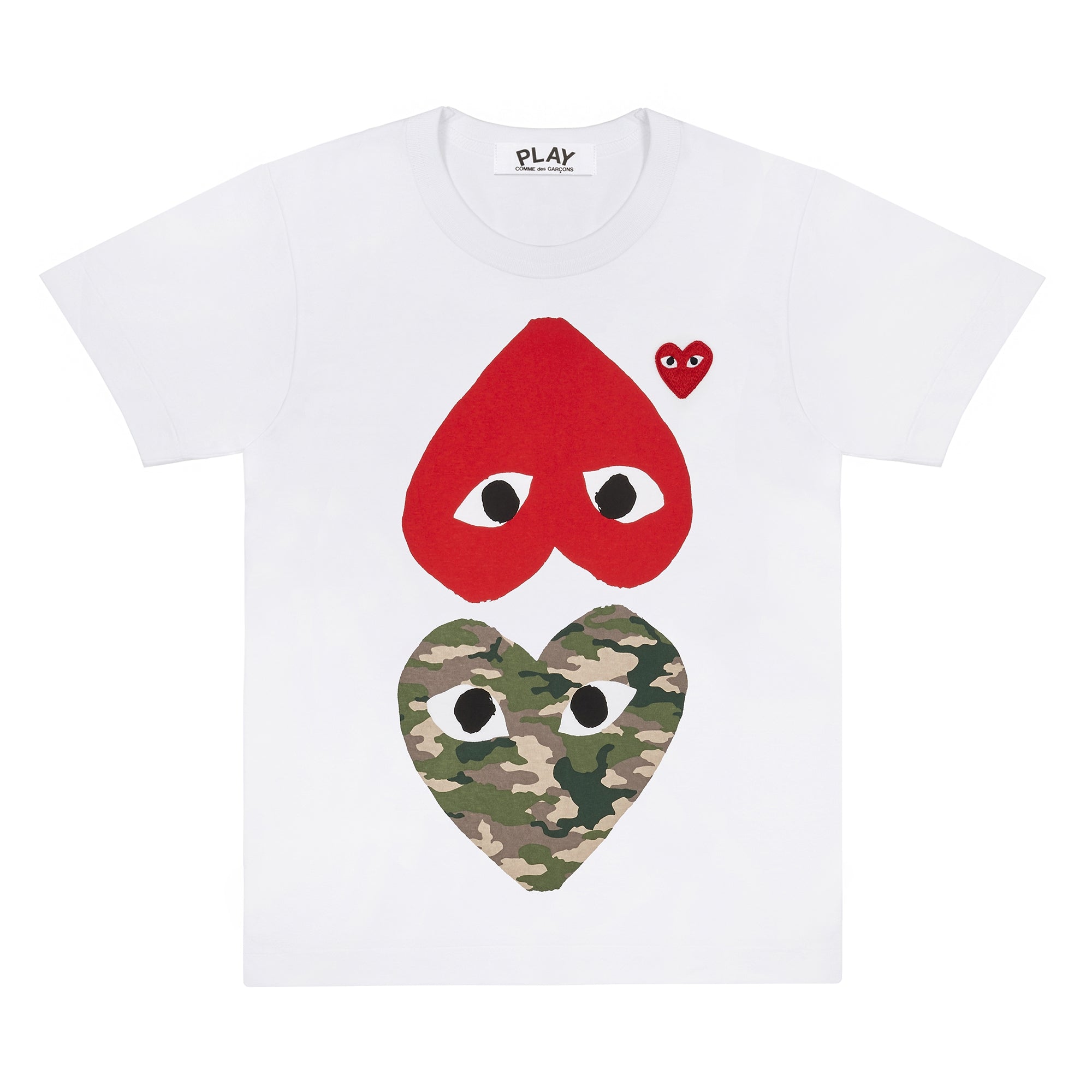 Play: Camouflage With Upside Down Red Heart T-Shirt (T247)(T248