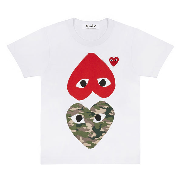 PLAY - Camouflage With Upside Down Red Heart T-Shirt - (T247)(T248)(White)